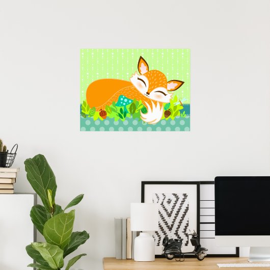 Lil Foxie Cub - Cute Fox Wall Poster (Thuiskantoor)