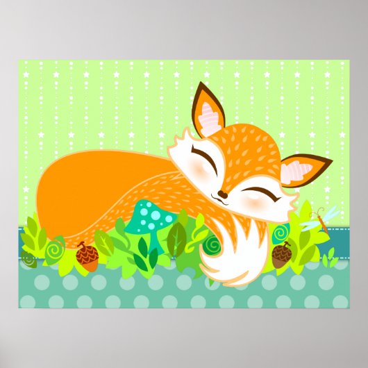 Lil Foxie Cub - Cute Fox Wall Poster (Voorkant)