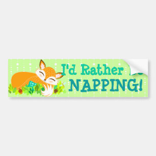 Lil Foxie Cub - LIEVER SLAPEN Bumpersticker