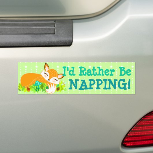 Lil Foxie Cub - RATHER BE NAPPING Bumpersticker (Op auto)