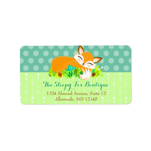 Lil Foxie Cub - Schattige Fox Custom Adresetikette Etiket (Voorkant)