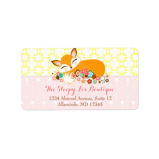 Lil Foxie Cub - Schattige Fox Custom Adresetikette Etiket (Voorkant)