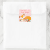 Lil Foxie Cub - Schattigee Baby Meisje Fox Custom Vierkante Sticker (Tas)