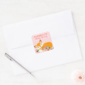 Lil Foxie Cub - Schattigee Baby Meisje Fox Custom Vierkante Sticker (Envelop)
