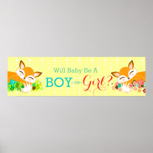 Lil Foxie Cubs - Gender Reopenbaart Baby shower Ba Poster