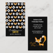 Lil Foxie - Cute Fox Pattern Vertical Bizcards Visitekaartje (Voorkant / Achterkant)