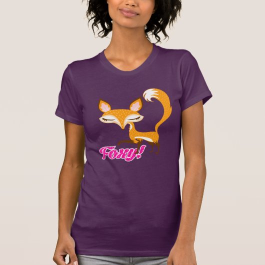 Lil Foxie - Cute "Foxy!" Illustratie T-shirt (Voorkant)