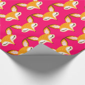 Lil Foxie - Cute Girly Fox Pattern Wrapping Paper Cadeaupapier (Hoek)