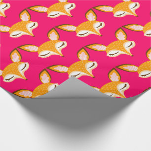 Lil Foxie - Cute Girly Fox Pattern Wrapping Paper Cadeaupapier
