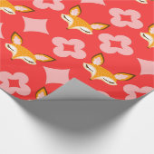 Lil Foxie - Cute Girly Fox Pattern Wrapping Paper Cadeaupapier (Hoek)