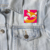 Lil Foxie - Cute Sleepy Fox Button Pin (In situ)