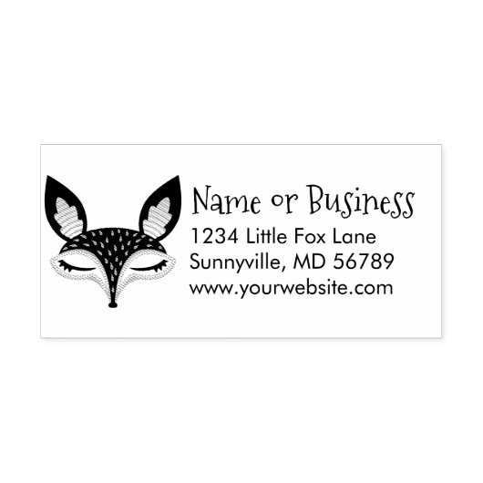 Lil Foxie gepersonaliseerde retour adres stempel (Afrduk)