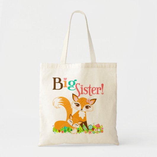 Lil Foxies Big Sister Canvas tas (Voorkant)