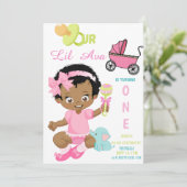 Lil Girl Birthday Invitation Kaart (Staand voorkant)
