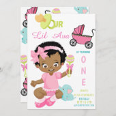 Lil Girl Birthday Invitation Kaart (Voorkant / Achterkant)