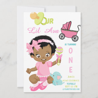 Lil Girl Birthday Invitation Kaart