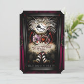 Lil Girly Voodoo Doll Halloween Party Invitation Kaart (Staand voorkant)