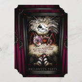 Lil Girly Voodoo Doll Halloween Party Invitation Kaart (Voorkant / Achterkant)