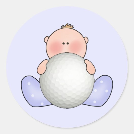 Lil Golf Baby Boy Ronde Sticker (Voorkant)