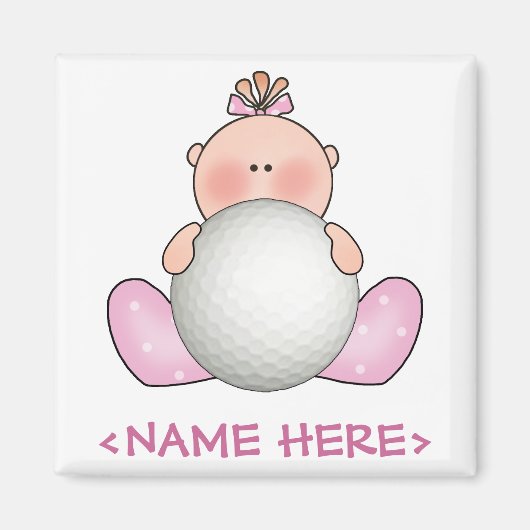 Lil Golf Baby Girl Magneet (Voorkant)