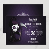 Lil' Grim Over the Hill Party Invitation Kaart (Voorkant / Achterkant)