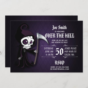 Lil' Grim Over the Hill Party Invitation Kaart