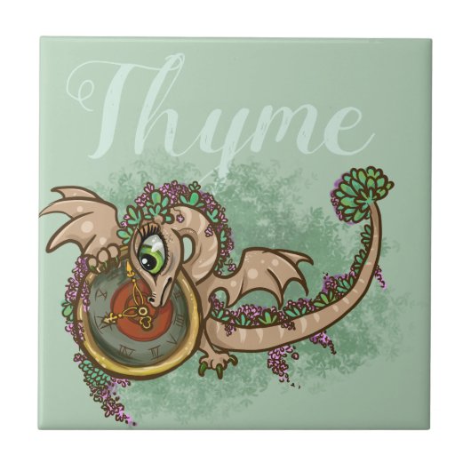 Lil Herb Dragon Thyme Tegeltje (Voorkant)