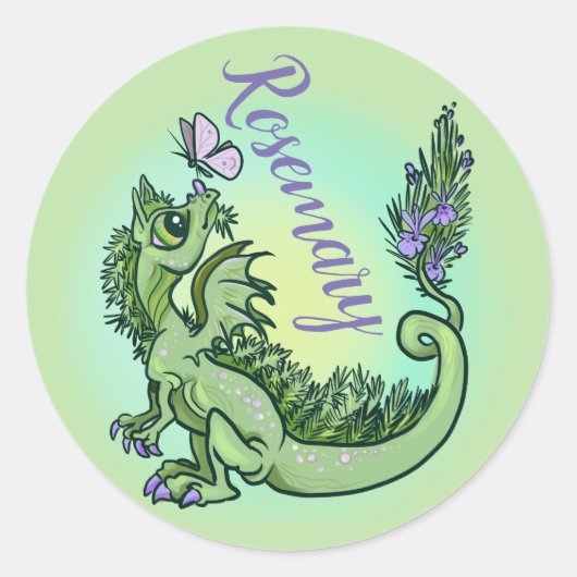 lil herb garden Dragon Rosemary Ronde Sticker (Voorkant)