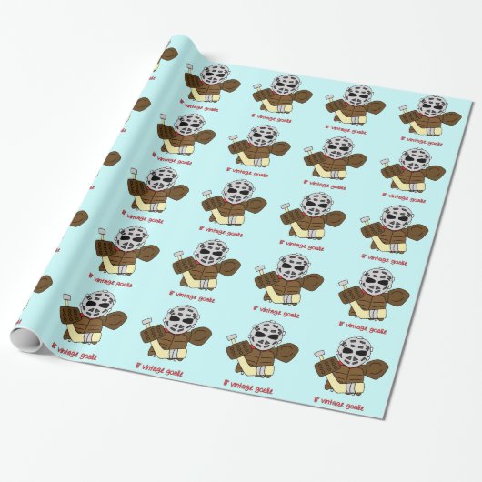 Lil' Hockey Goalie Gift Wrapping Paper Cadeaupapier (Uitgerold)