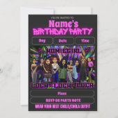 Lil Homies Chicanas Party Invitation 90s Theme Kaart (Voorkant)