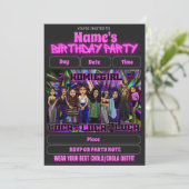 Lil Homies Chicanas Party Invitation 90s Theme Kaart (Staand voorkant)
