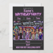 Lil Homies Chicanas Party Invitation 90s Theme Kaart (Voorkant)