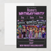Lil Homies Chicanas Party Invitation 90s Theme Kaart (Voorkant / Achterkant)