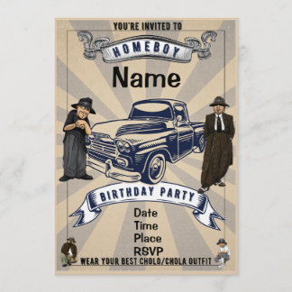 Lil Homies Chicanas Party Invitation 90s Theme Kaart