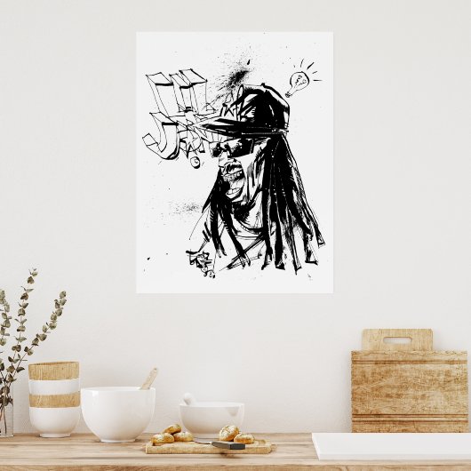 Lil Jon "Samenwerking door Jim Mahfood en Lil Jon" Poster (Keuken)