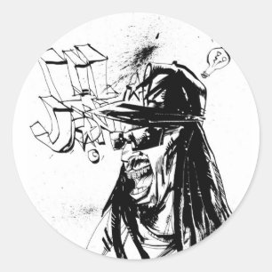 Lil Jon "Samenwerking door Jim Mahfood en Lil Jon" Ronde Sticker
