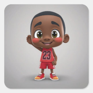 Lil Jordan Vierkante Sticker