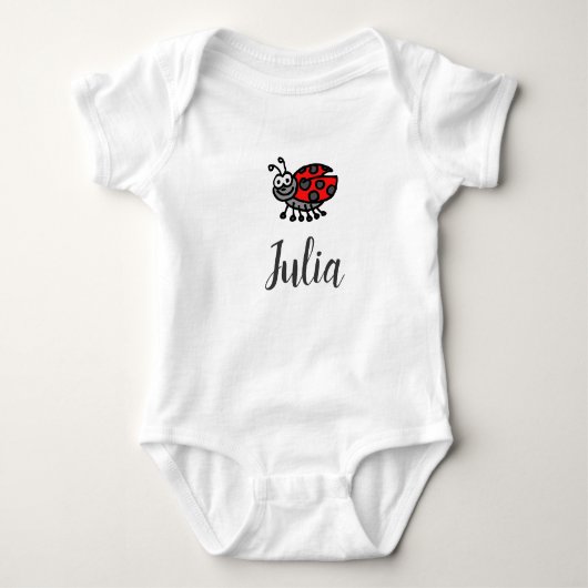 Lil' Ladybug "De naam van je kind hier" gepersonal Romper (Voorkant)