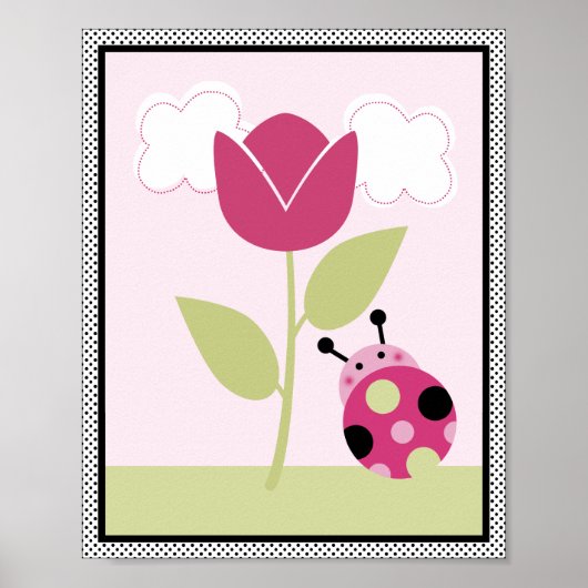 Lil Ladybug met Polka Dots #1 Nursery Art Poster (Voorkant)