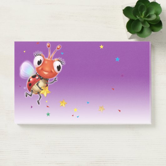 Lil Ladybug paarse fade brede Post-it notitieblok Post-it® Notes (Kantoor)