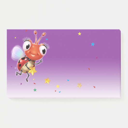 Lil Ladybug paarse fade brede Post-it notitieblok Post-it® Notes (Voorkant)
