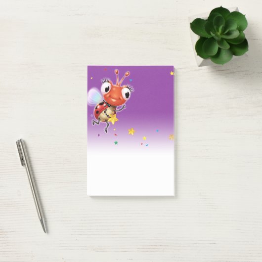 Lil Ladybug paarse fade Post-it notitieblok Post-it® Notes (Kantoor)
