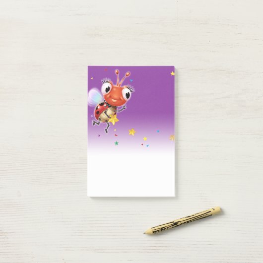 Lil Ladybug paarse fade Post-it notitieblok Post-it® Notes (Op bureau)