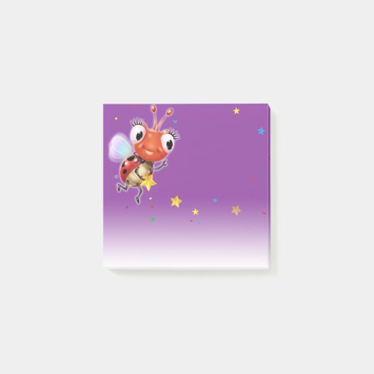 Lil Ladybug paarse fade square Post-it notitieblok Post-it® Notes (Voorkant)