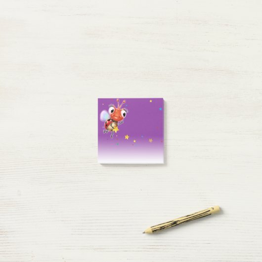 Lil Ladybug paarse fade square Post-it notitieblok Post-it® Notes (Op bureau)