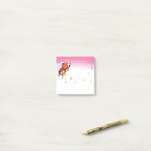 Lil Ladybug Post-it note block square. (Op bureau)