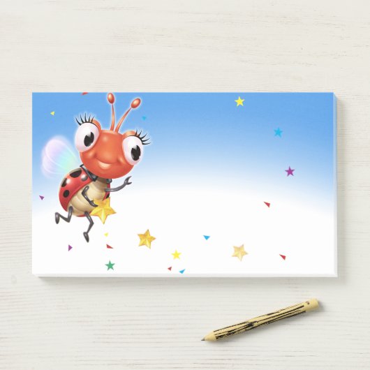 Lil Ladybug Post-it note block wide blue fade (Op bureau)