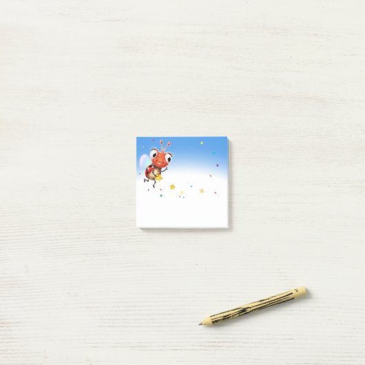 Lil Ladybug Post-it notitieblok vierkant blauw ver Post-it® Notes (Op bureau)
