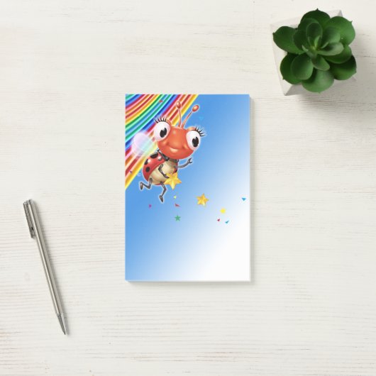 Lil Ladybug regenboog sterren hoog Post-it notitie Post-it® Notes (Kantoor)