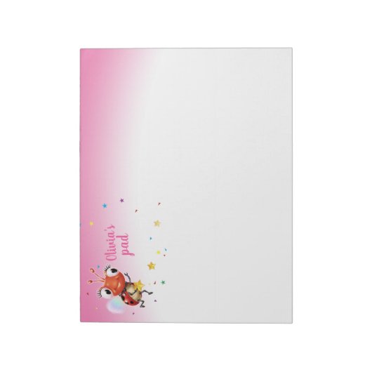 Lil Ladybug roze aangepast notitieblok (Linkerzijde)